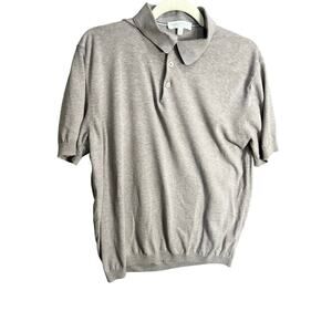 Jack Victor Polo Shirt Mens Large Tan Short Sleeve Lux Elegance Cotton Preppy